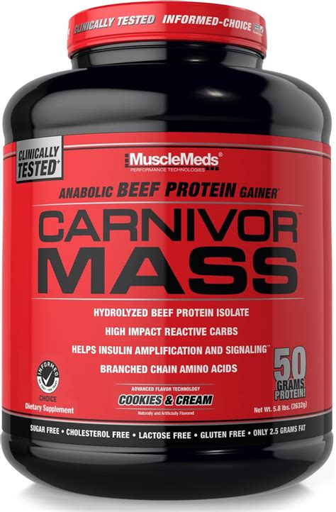 Buy Musclemeds Carnivor Mass Gainer Beef Protein Isolate Shake 50