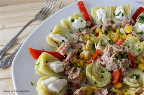 JULIA Y SUS RECETAS Ensalada de alcachofas y atún