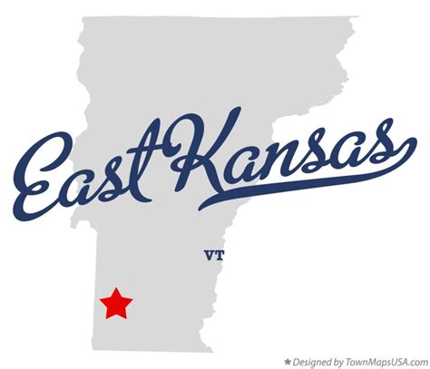 Map of East Kansas, VT, Vermont