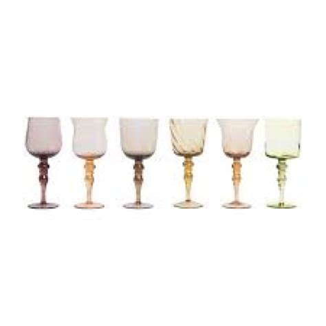 SET 6 WINE NUANCE AMBER PINK Incasa Madrid Curated Decor Incasa