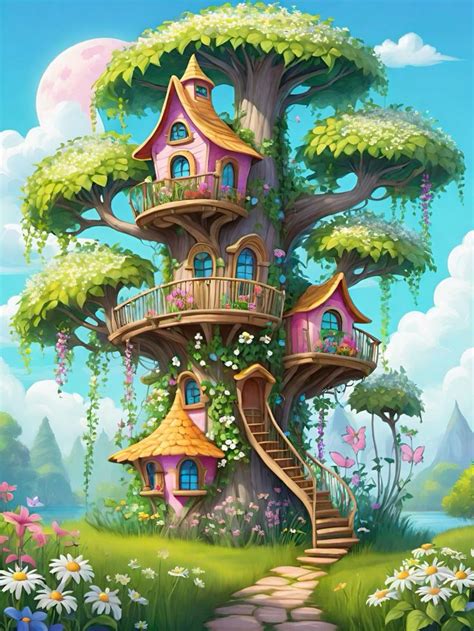 Whimsical Tree House Mural