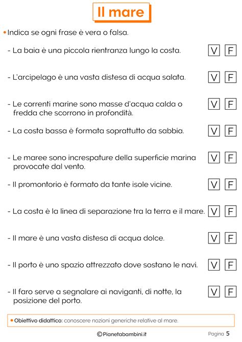 Il Mare Schede Didattiche Per La Scuola Primaria Pianetabambini It