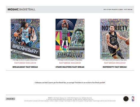 2022 23 NBA Panini Mosaic Fast Break