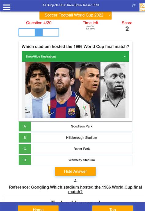 Soccer Football Quiz - Which Stadium hosted the 1966 World Cup? - AI