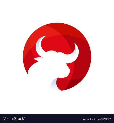 Red bull head logo design template Royalty Free Vector Image