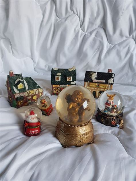 Snow Globes Christmas Houses 7 Ceramic Glass Catawiki