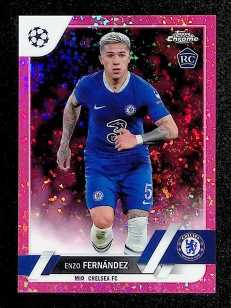 Topps Chrome Uefa Enzo Fernandez Rc Rose Mini Diamant