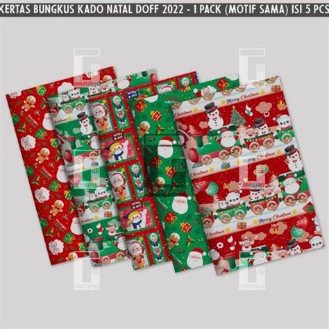 Jual Kertas Kado Natal Doff San San Wawa Minimalis Pcs Shopee Indonesia