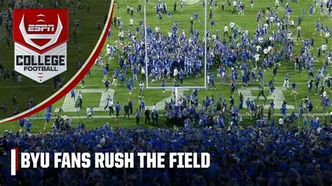 Byu Fans Rush The Field After Beating Baylor In 2ot 😱 Youtube