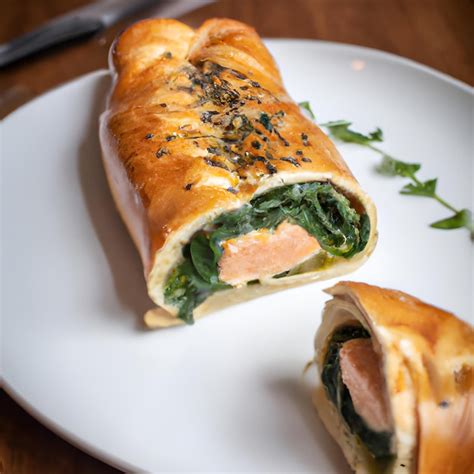 Premium Photo | Salmon amp Spinach Wellington