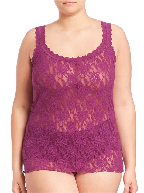 Hanky Panky Plus Size Signature Lace Camisole In Purple Lyst