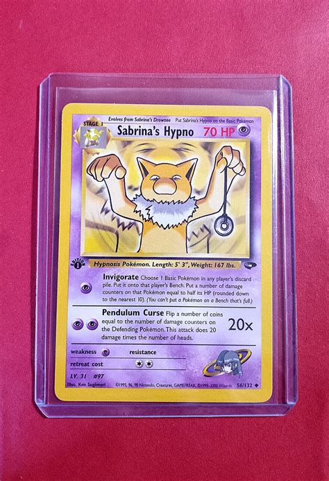 Pokemon Tcg Gym Challenge St Edition Sabrina S Hypno Pokemon Card