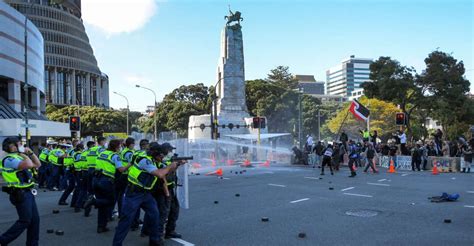 New Zealands Parliament Protest Ends With Clashes Arrests Dubai Eye