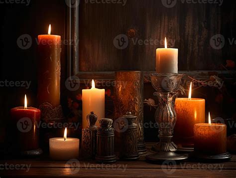 Candlelight Realistic Photography Background Stock Photo At