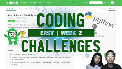 Learn To Code Python Coding Challenges In Easy Week 2 Youtube