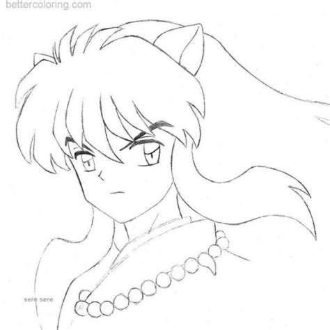 Kagome And Inuyasha Coloring Pages Free Printable Coloring Pages