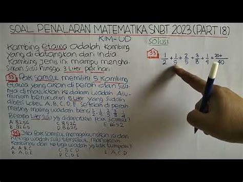 SOAL PENALARAN MATEMATIKA SNBT 2023 PART 18 YouTube