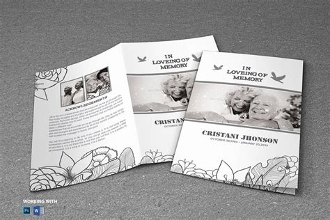 Black & White Funeral Program Template Celebration of Life Editable ...