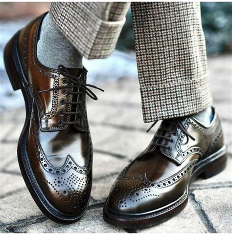 Handmade Men Brown Leather Brogue Derby Shoes Office Shoes Formal