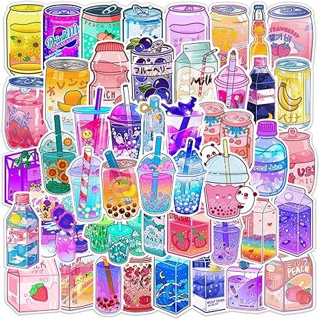 50Pcs Assorted Stickers Pack, Sunproof Waterproof DIY Aesthetic Vinyl ...