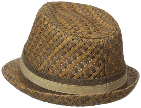 Men S Paper Straw Fedora With Two Tone Band Brown Cm17yr8grr4 Straw Fedora Hats For Men