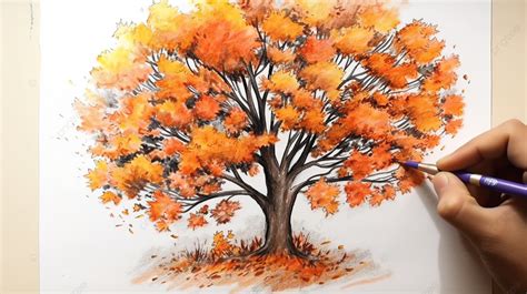 Autumn Season Drawing With Pencil