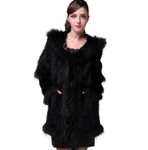 100 Real Genuine Knitted Mink Fur Fox Hood Warm Womens Snow Outwear