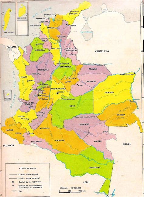 Mapa De La Division De Politica De Colombia Con Sus Limites Brainly Lat