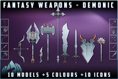 Fantasy Weapons Pack 2 Demonic 3d 武器 Unity Asset Store