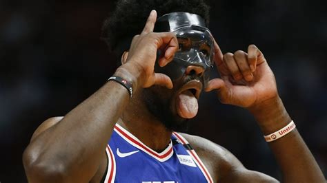 Joel Embiid Wears Mask In Playoff Debut Points Nba Playoffs