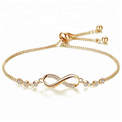 Crystals Charm Infinity Bracelet -Adjustable 2 Colours! – Mo'Mo' Jewels