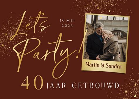 Jubileumfeest Uitnodiging Goud Let S Party Kaartje Go