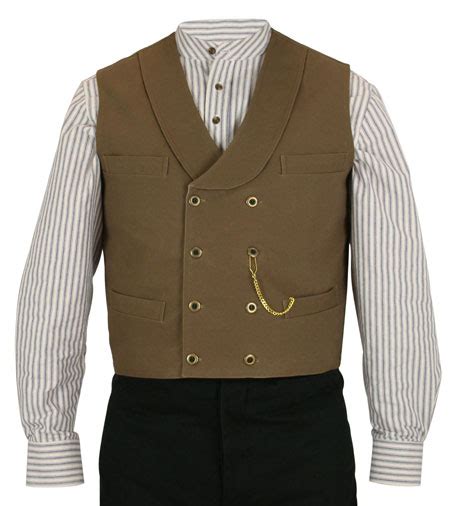 Canvas Double Breasted Vest Cocoa