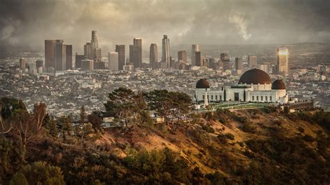 buildings, skyline, daytime, observatory, los angeles, landscape ...