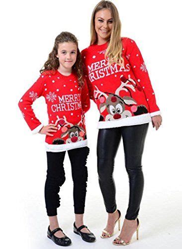 Matching mother and daughter Christmas jumpers ⋆ Amazon, Black ...