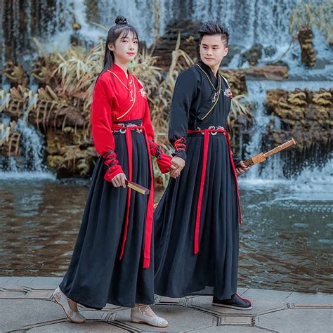 Large Size Women Traditional Hanfu Dress Man Han Dynasty Costume Couple