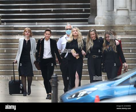 Actress Amber Heard Centre Leaves The High Court In London On The