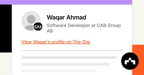 Waqar Ahmad Software Developer At Cab Group Ab The Org