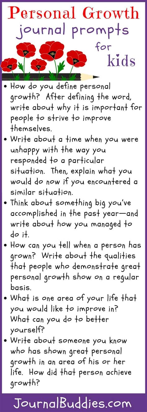 31 Personal Growth Journal Prompts » JournalBuddies.com