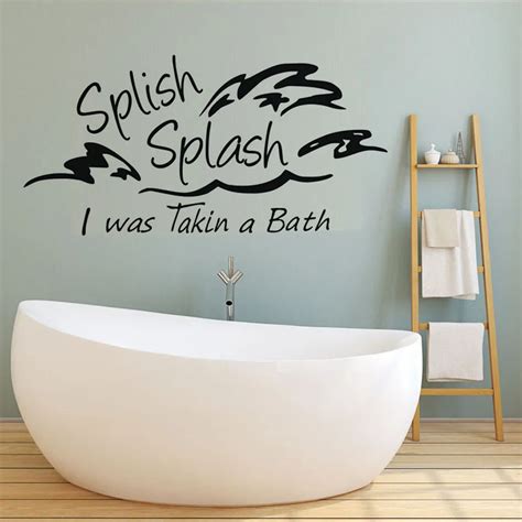 Splish Splash I Was Takin a Bath Description Wall Sticker Bathroom Wall ...