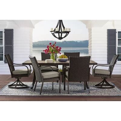 Member S Mark Heritage Piece Patio Dining Set With Sunbrella Fabric