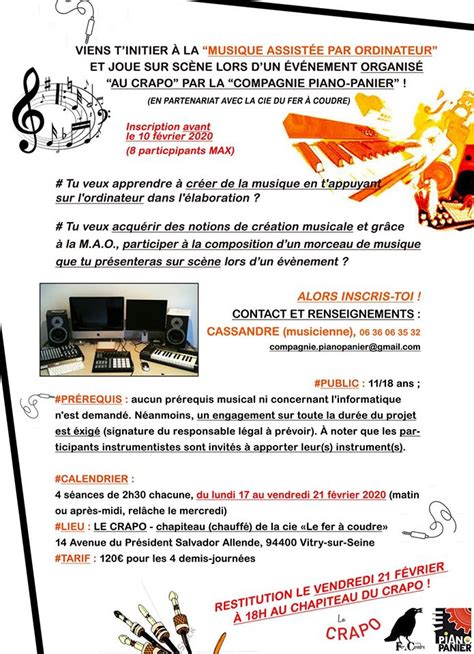 Stage de Musique Assistée par Ordinateur Le Crapo