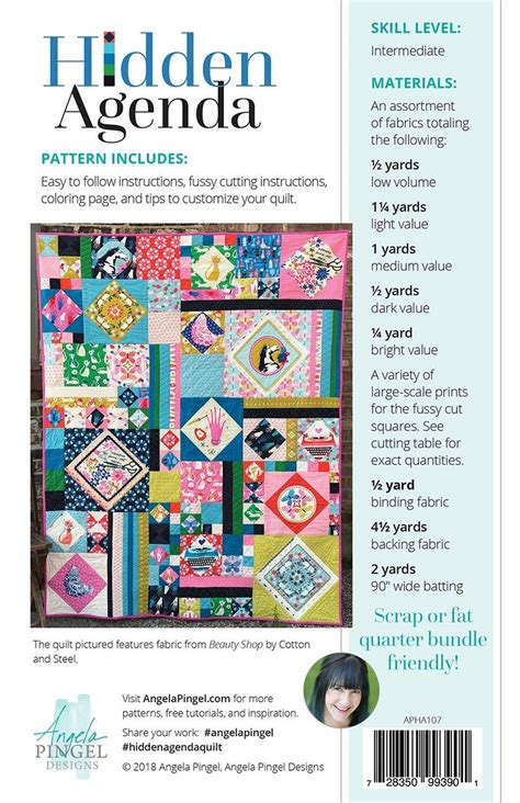 Hidden Agenda Quilt Pattern By Angela Pingel Designs Etsy