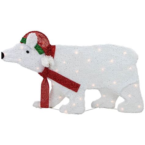 Northlight 18 5 In Lighted 2d Glittered White Polar Bear 31748779 Rona