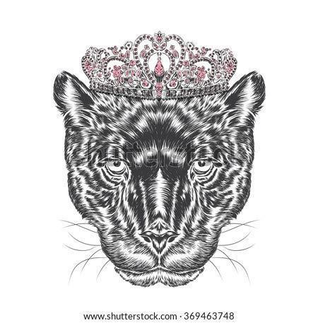 Black Panther Crown Hipster Vector Illustration Stock Vector 369463748 ...