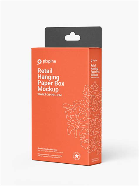 Retail Hanging Paper Box Mockup Premium Mockups Pixpine