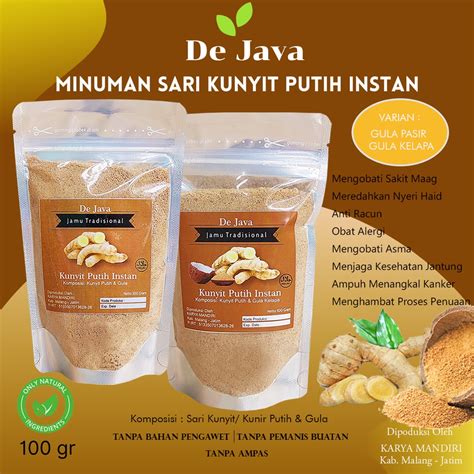 Jual Kunyit Putih Instan Dejava Kunyit Putih Bubuk Minuman Jamu