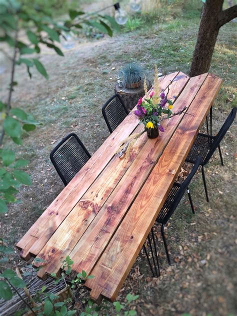 Diy Gartentisch Aus Alten Holzbohlen Selber Bauen Eat Blog Love