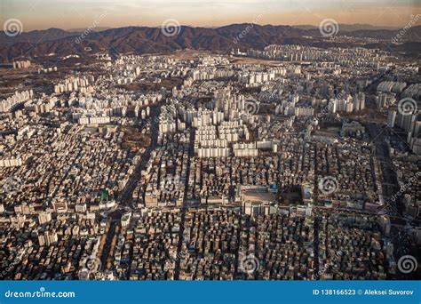 Aerial View Cityscape Of Seoul South Korea Aerial View Lotte Tower At