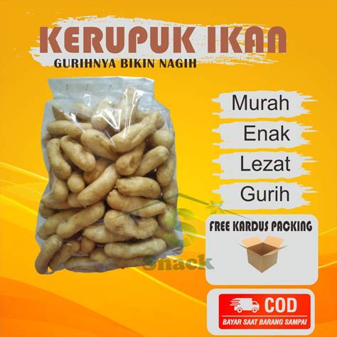 Jual Krupuk Ikan Tengiri Kg Krupuk Asli Ikan Tengiri Gurih Shopee